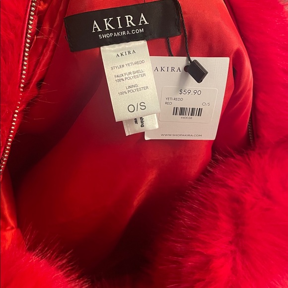 AKIRA Vibrant Red Faux Fur Tote - Picture 3 of 3